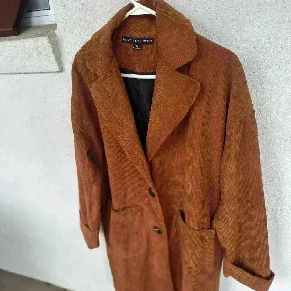 Women's Brown Corduroy Jacket - Picture 3 of 9